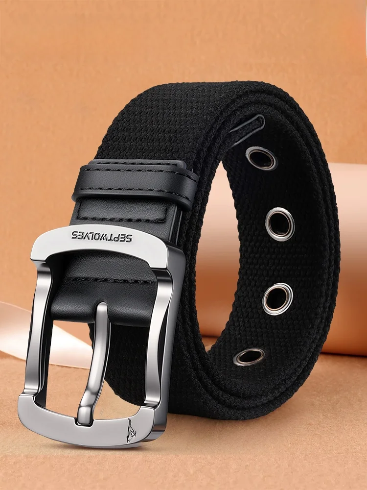 septwolves-メンズ-キャンバスベルト-カジュアル-エラスティック-ウィーブド-ベルト-バックルスタイル-ブラック-レジャーベルト-ファッショナブル-ユース-ウエストベルト