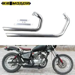 For Yamaha Virago XV400 XV535 Motorcycle Exhaust Pipe Stainless Fit XV 535 XV 400 Steel Full Muffler System Silencers