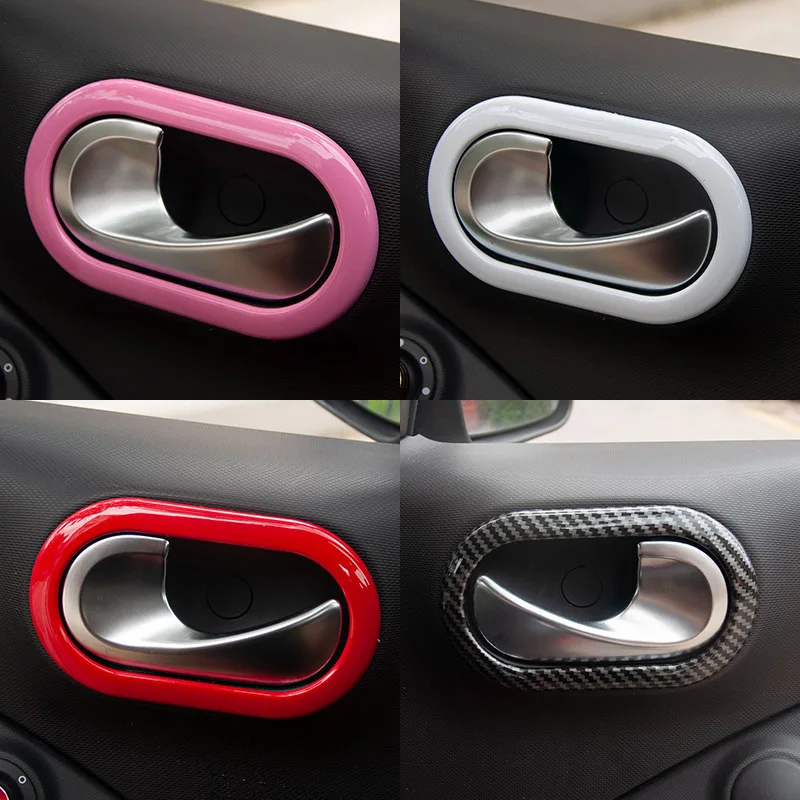 Door Handles Bowl Decoration Frame Car Stickers For Mercedes Smart 453 Fortwo Forfour Brabus Interior Accessories