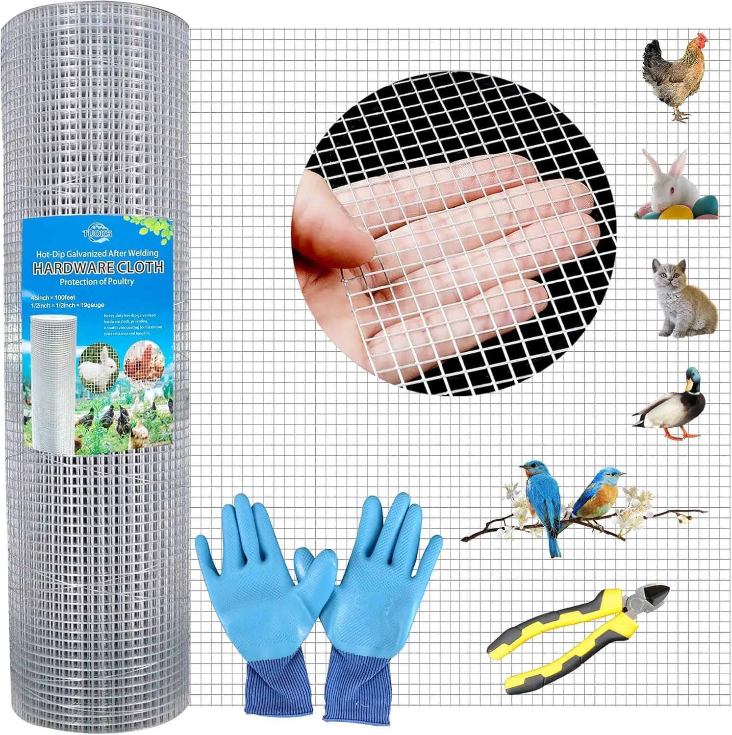 

1/2 Inch 48in x 100ft Hot-dip Galvanized Wire Mesh Roll for Chicken Fencing and Underground Protection