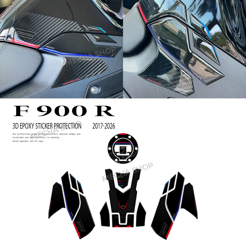 

3D Gel Resin Sticker Kit For F900R F 900 R F900 R 2017 2018 2020-2025 2026 Side Fuel Tank Pad Protection Motorcycle Sticker