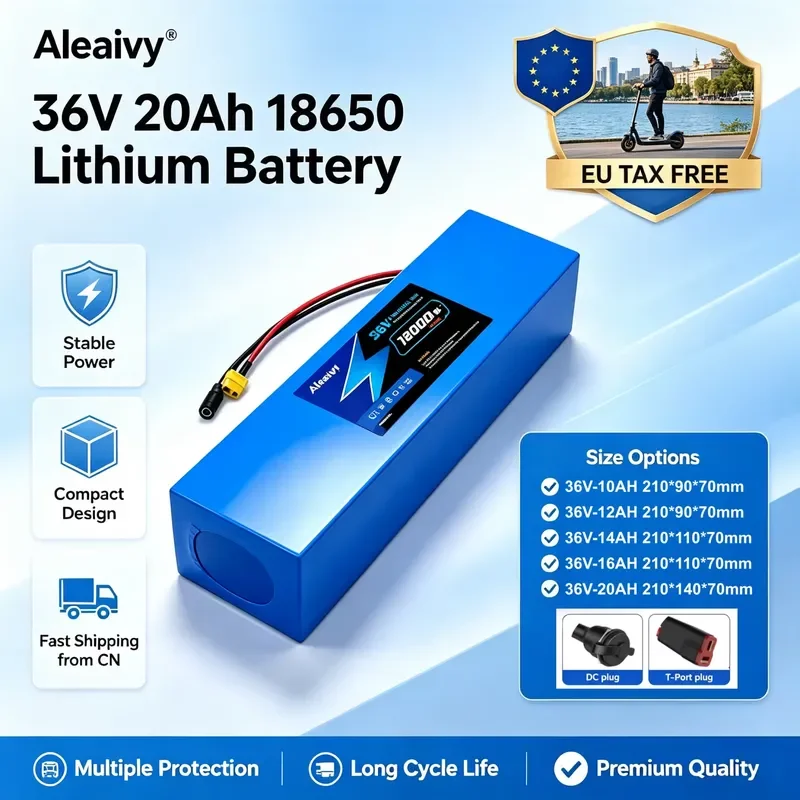  36V Lithium Battery Pack 10Ah 14Ah 16Ah 20Ah 10S4P 10S6P High Power Li-ion Battery with BMS for Electric Motorcycle