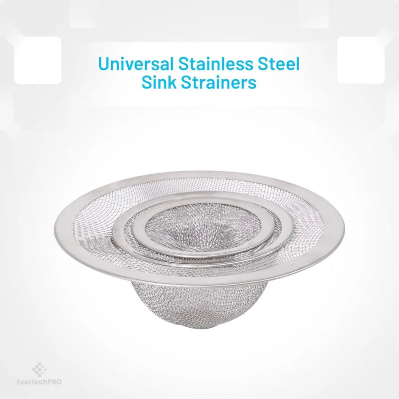 PLB23016 범용 메쉬 싱크 스트레이너, 배수구 스크린 주방 싱크대, 욕실 욕조, 샤워 배수구 - 3 (4-1/2, 2-3/4, 2)