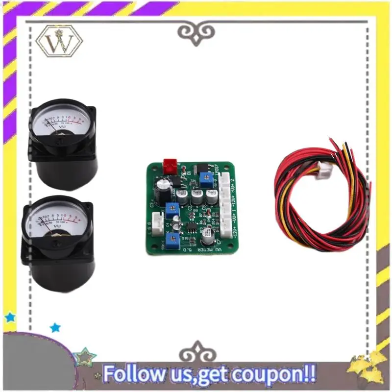 AU33-35Mm VU Meter Stereo Audio Amplifier Level Indicator Audio Meter Backlight Adjustable With Driver Board For AMP