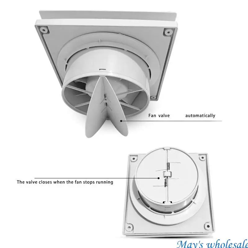 مروحة صغيرة لاستخراج الهواء تدفقات هواء قوية مروحة جدارية مؤقتات قابلة للتعديل مروحة الحمام كشف الرطوبة مروحة تنفيس الحمام 448A