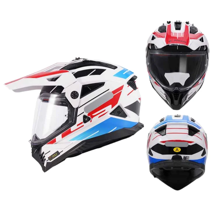 LS2 MX702 Unisex Dual Visor Rally Helmet Anti-Fog ABS Material All-Season Safety with Quick Release Closure New Condition Boxed