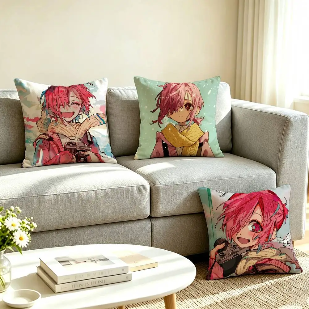 M-Mitsuba Sousuke Toilet-Bound Hanako-kun  Pillow Case Square Double-Sided Sofa Cushion Cover Bedroom Bedside Pillow