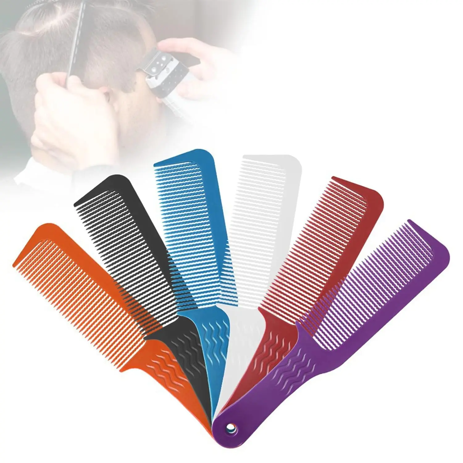 Barber Hairdressing Comb Hairdresser Anti Static Flat Top Comb Barbershop Plastic Hair Cutting Hairbrush Salon Home Styling Tool