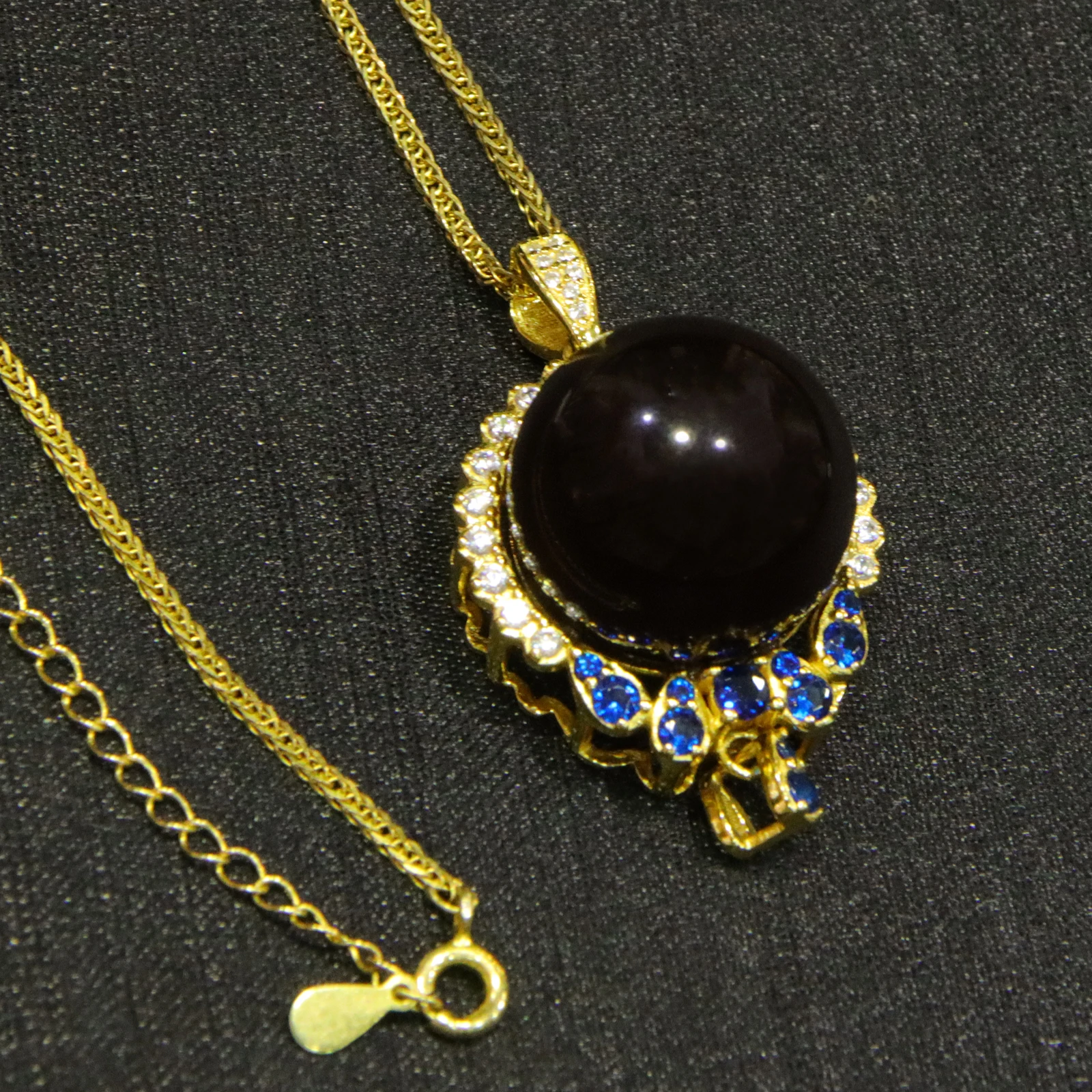 Natural Violet Amber Pendant Sterling Silver Setting 17mm Round Bead Lilac Amber Jewelry Gift for Women