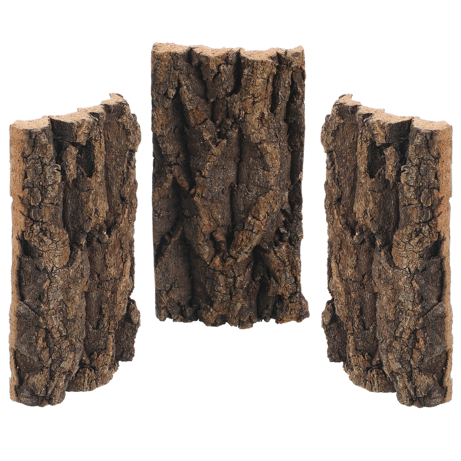 3 قطعة ديكور حوض السمك لحاء طبيعي خلفية خزان الزواحف المتينة قابلة لإعادة الاستخدام متعددة الأغراض ملحقات تررم سجل الفلين للهامستر