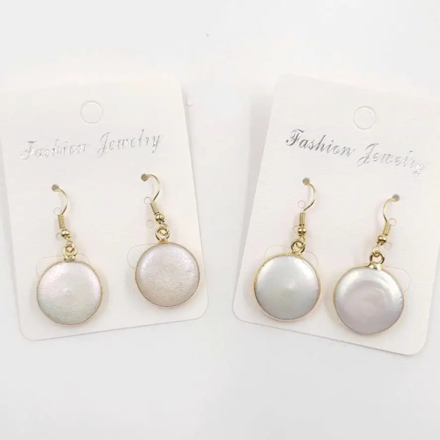 WT-E157 New Products High Quality Natural Freshwater Pearl Earrings Round Shape  For Friends Birthday Gifts