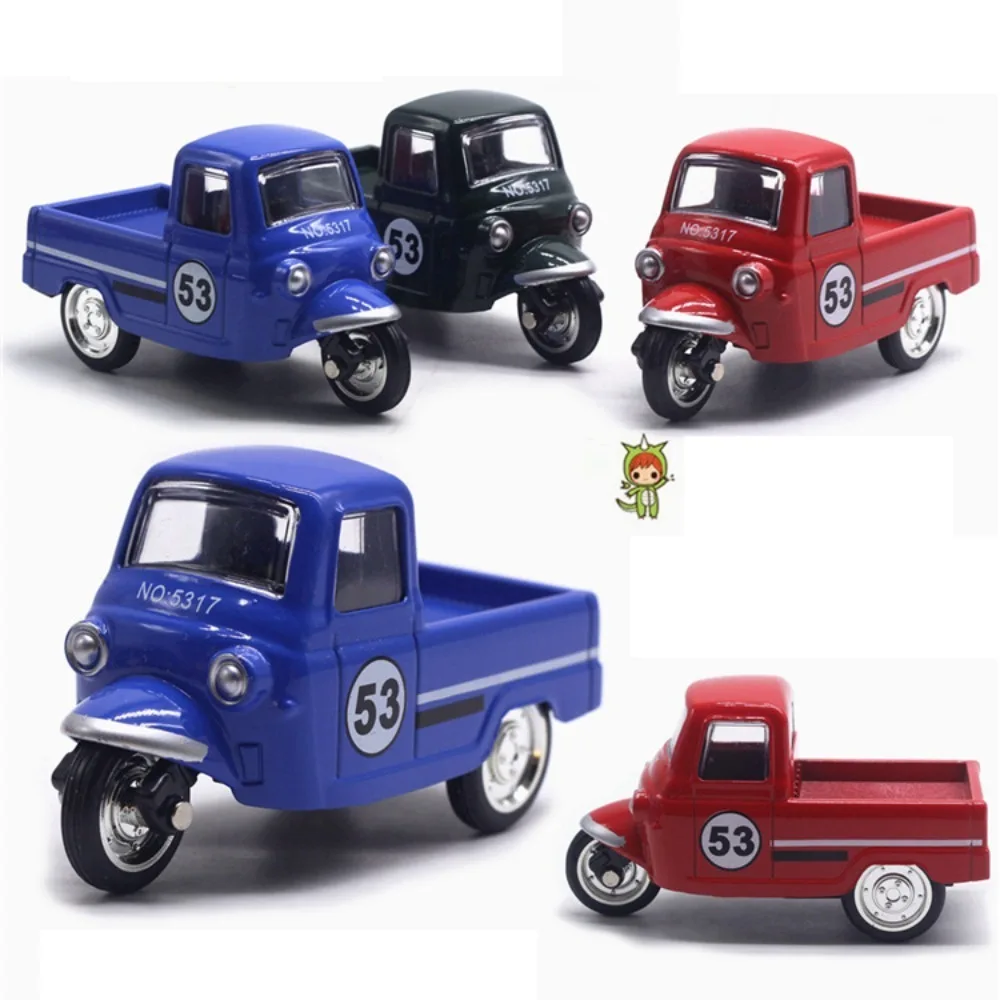 Baru paduan mobil tarik kembali 1:43 gaya Retro Model sepeda motor desain kartun pintu dapat membuka dekorasi kue