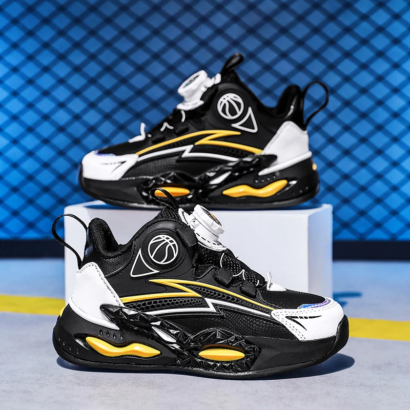 

Luxury Boy Basketball Shoes Children Sneaker Autumn New Luxury Non-slip Breathable High Top Sneaker Kids Sports Tennis Boy Shoes