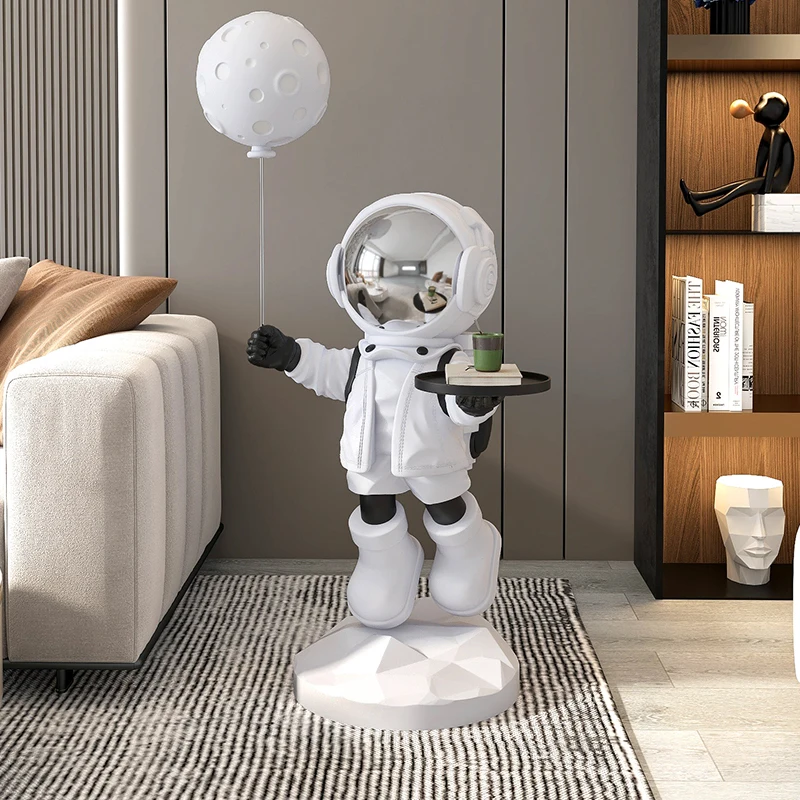 Astronaut Art Statue for Living Room, Nordic Sculpture, Home Accessories with Tray, Wireless Bluetooth Speaker, Floor Decoration