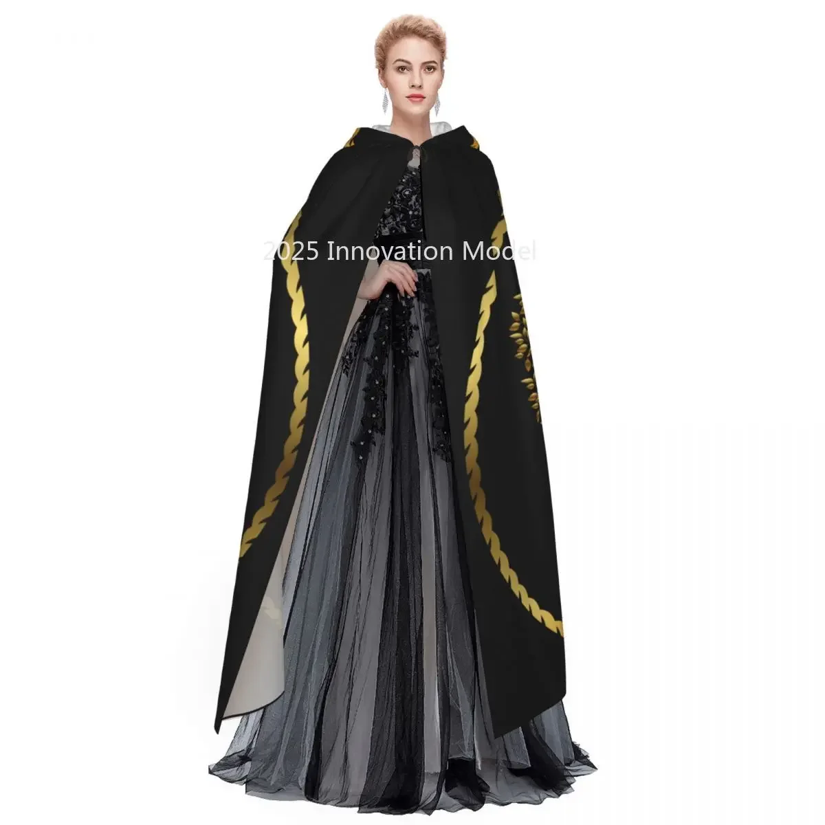 عباءة جديدة للكبار لعام 2025 شجرة بقلنسوة باللون الذهبي Yggdrasil شجرة الفايكنج من الحياة في القرون الوسطى زي ساحرة ويكا مصاص دماء قزم بوريم كرنف