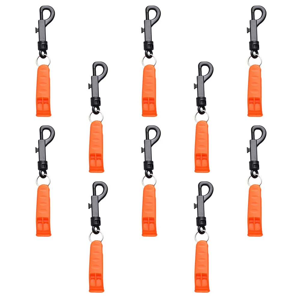 10 قطعة صافرة إنقاذ الطوارئ في الهواء الطلق البلاستيك صافرة للمشي لمسافات طويلة التخييم القوارب السلامة ملحق أداة خارجية