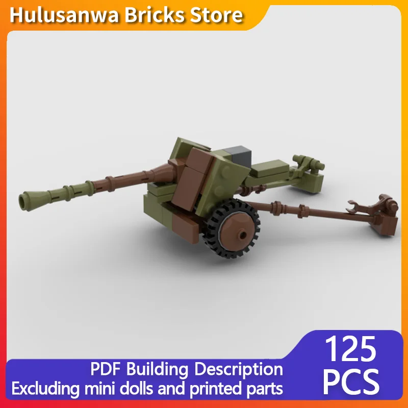 

Pak 40 Camouflage Colored Anti-Tank Gun Model MOC Building Bricks War Equipment Modular Technology Gifts Holiday Children Toys