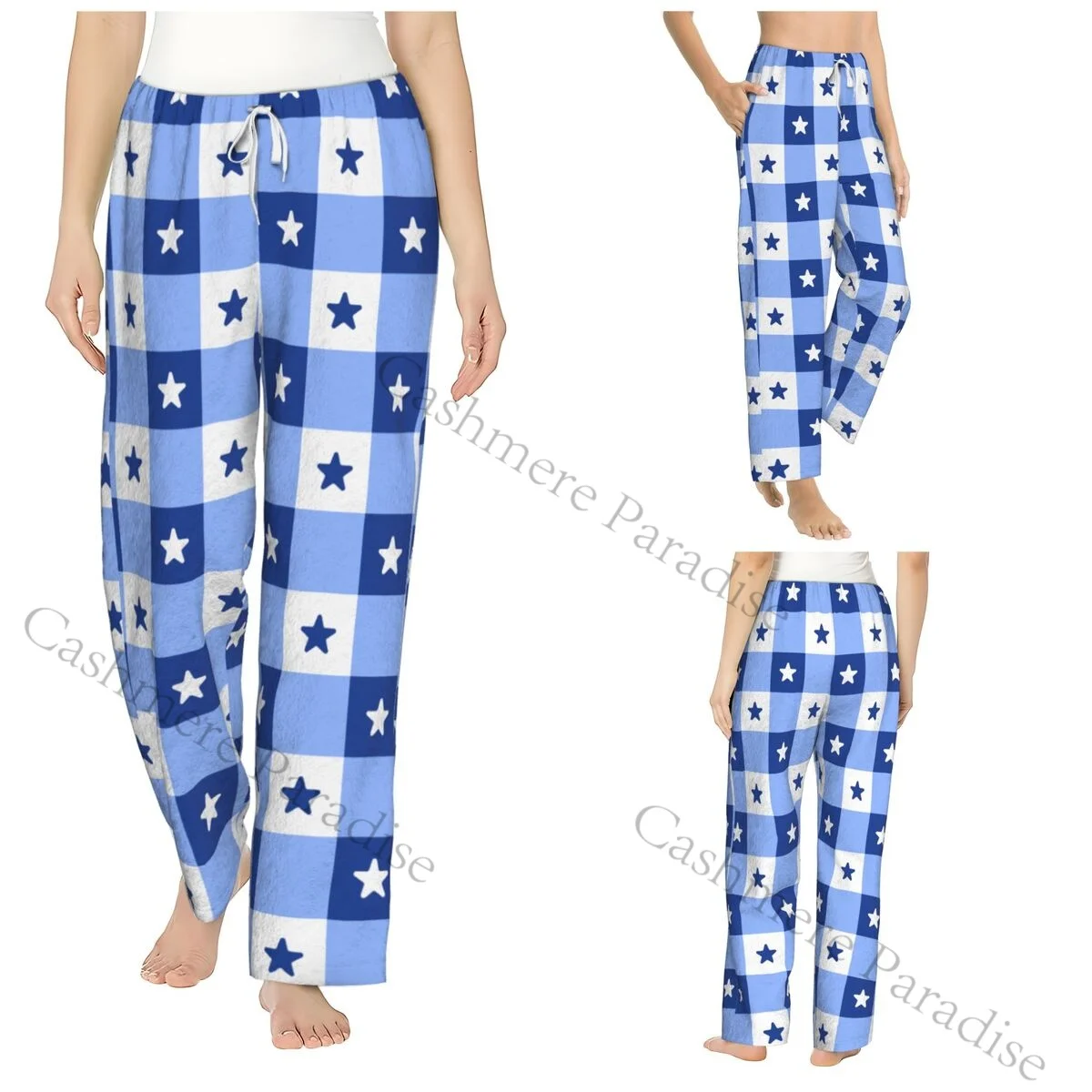 

Cute Star Galaxy Space Cozy Flannel Pajama Pants for Women Sleep Bottoms Home Loungewear