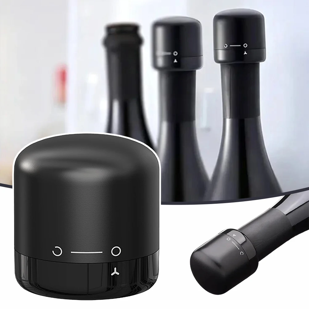 Silicone Sealed Bottle Stopper Twist-Locks Vacuum Champagne Wine Stopper Reusable For Outdoor & Picnic Use Wine Accessories
