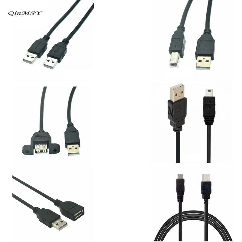 USB 2.0 Extension cable 25cm 0.5M 1M 1.5M 2M 3M 5M USB 2.0 Male to Female /Micro usb/Mini USB/USB-B Wire Data Transmission Line