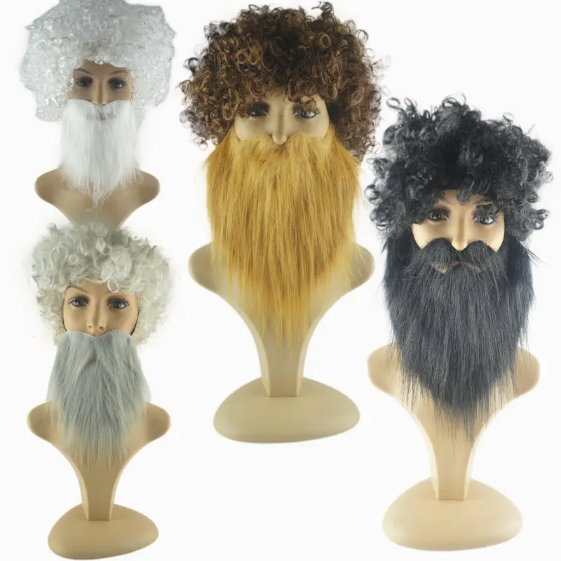 Halloween Party Beard Costume Accessory Fake Goatee Facial Hair for Stage Performance Cosplay Masquerade Dress Up Events Use