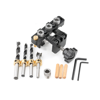 ABIS-GanWei Adjustable Doweling Jig Woodworking Pocket 3 in 1 Hole JigBushes Drilling Guide Locator Puncher Tools Dowel Jig Set