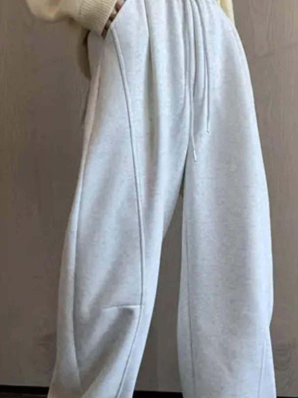 Hohe Taille, Dstring-Freizeithose für Damen, lockere Passform, Sommer 2025, Damenhose, bequemer elastischer Bund