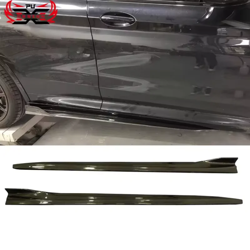 For BMW X3M F97 X4M F98 Carbon Fiber Side Skirts Bumpers AE Style Side Splitter Body kit