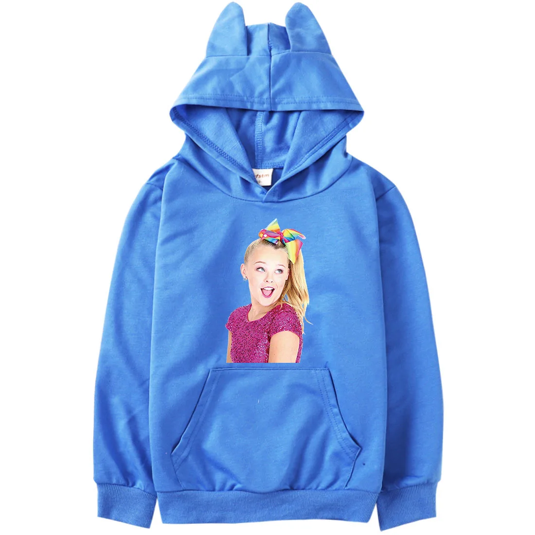 3D JOJO Siwa Jumper Kids Fashion Cartoon Hoodies Girls Cute Cats Ears Sweatshirts Baby Boys Long Sleeve Clothes