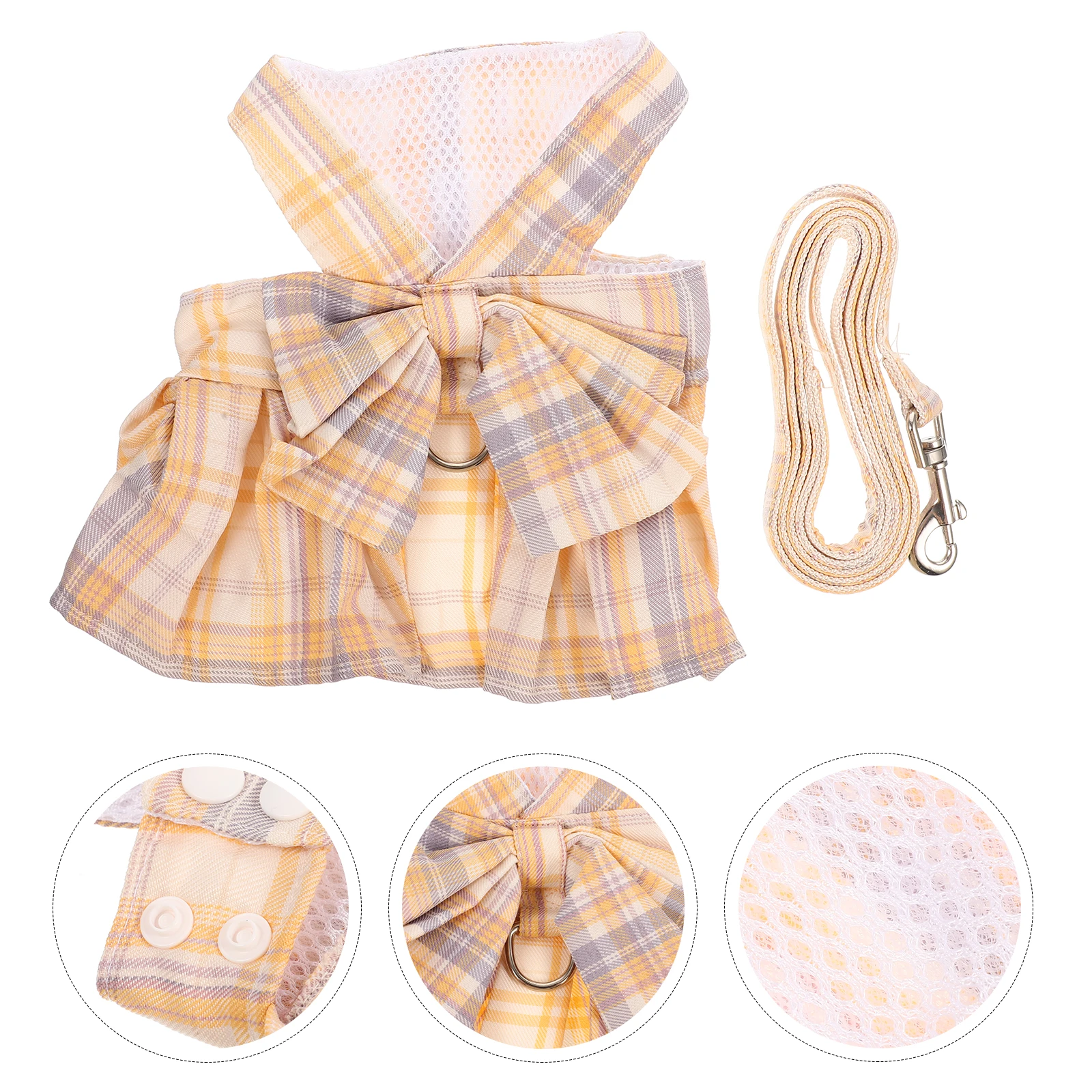 

1pcs Adjustable Bunny Harness Leash Kit Portable Small Pet Traction Rope Bow Design Comfortable Rabbit Walking Leash For Indoor