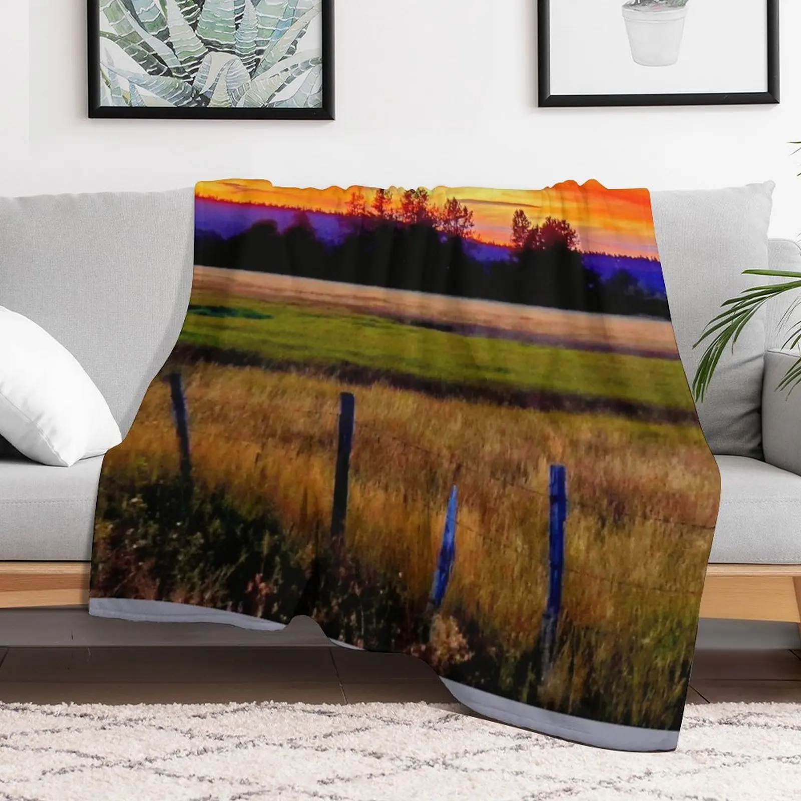 McCall, Idaho Sunset Throw Blanket Thin Shaggy Blankets