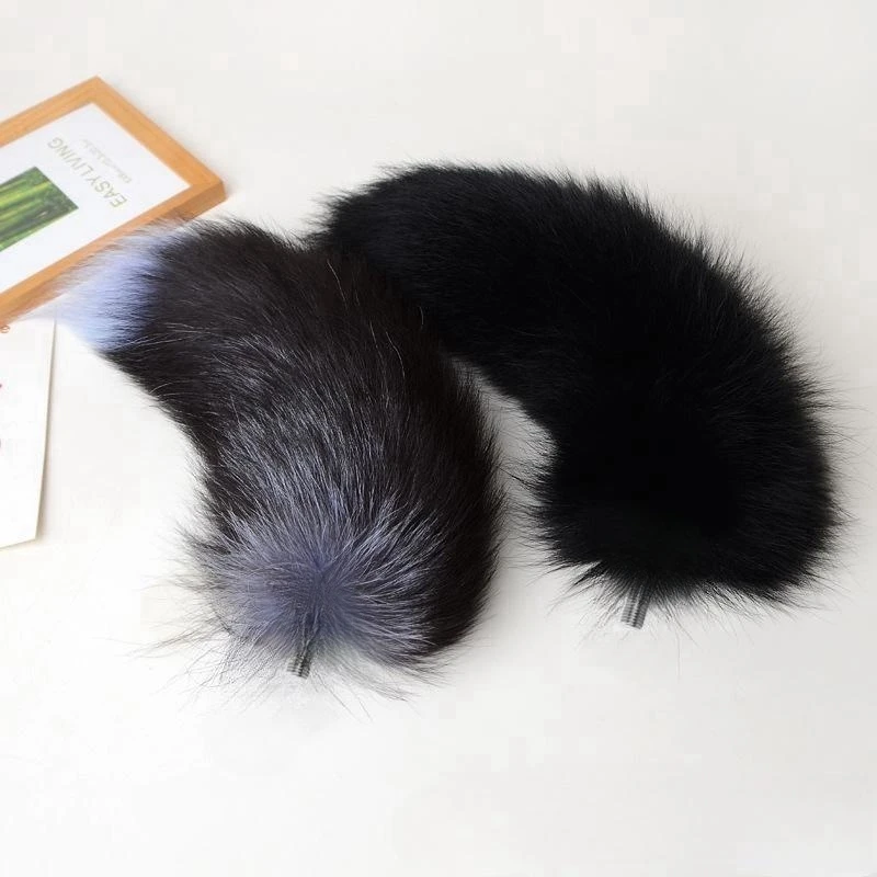 40cm Sexy Allure Fluffy Dyed Fox Tails with Separable Smooth Metal Butt Plug Anal Sex Toy for Fetish BDSM Cosplay Flirting Shop