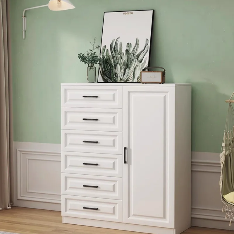Armario pequeño blanco para sala de estar, cajón de madera para café, licor, garaje, escaparate de té, cocina, Cajonera Modular, muebles de Madera YR50LC