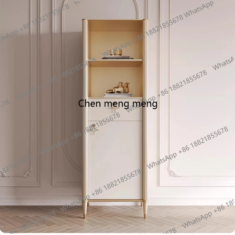 

All solid wood single-door bookcase, vertical cabinet solid wood integrated floor against the wall, simple bookshelf locker