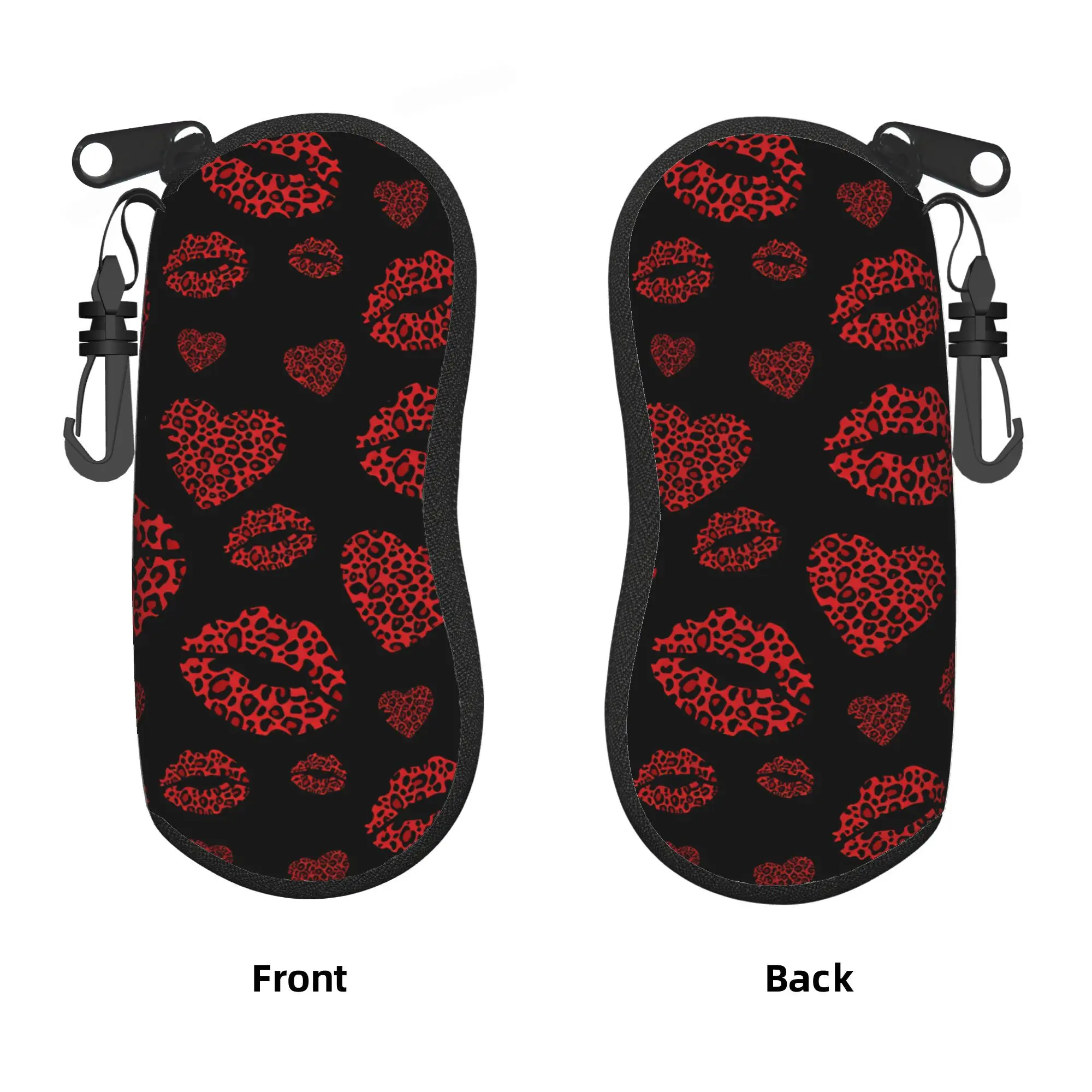 Love Hearts Valentine  Glasses Case Cover Unisex  Sunglasses Pouch Cute Custom Eyewear Accessory Convenient Eyeglass Protector