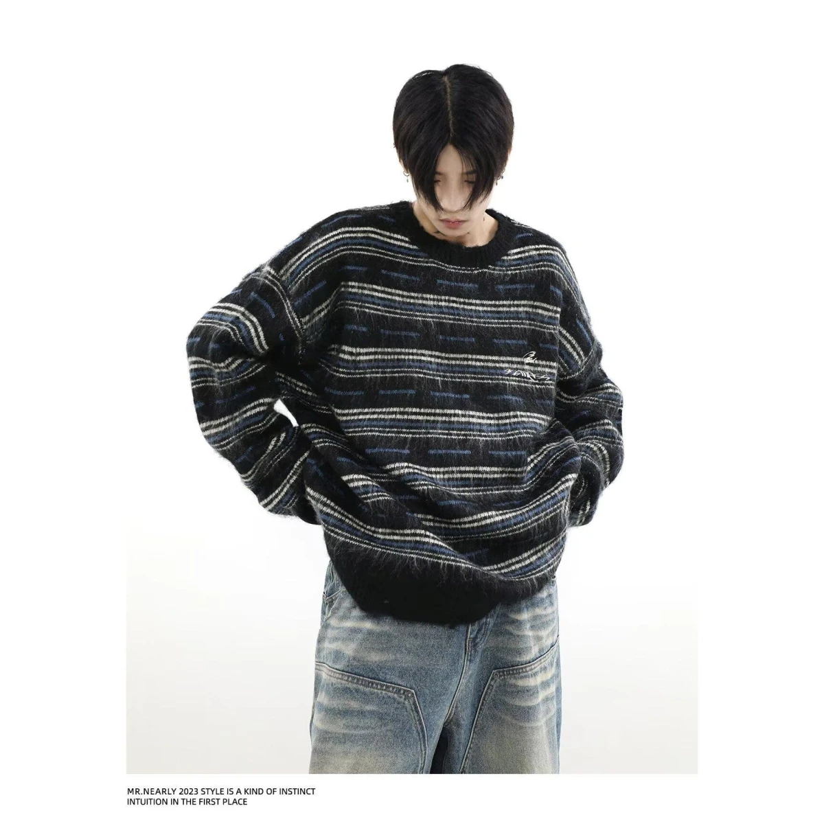 

Slim Fit round Ne Knitwear Men's Faionable Base irt Autumn Winter New Arrival Ele Sle Casual Polyester Fiber