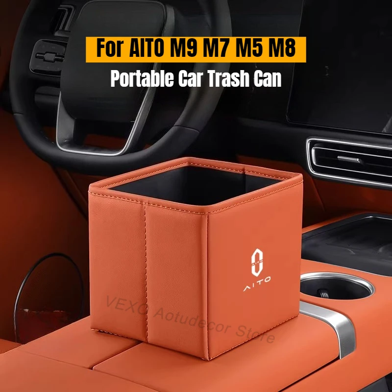 

Многофункциональный складной автомобильный мусорный бак из искусственной кожи для AITO M9, M7, M5, M8, органайзер для мусора в салоне, ящик для хранения зонтов