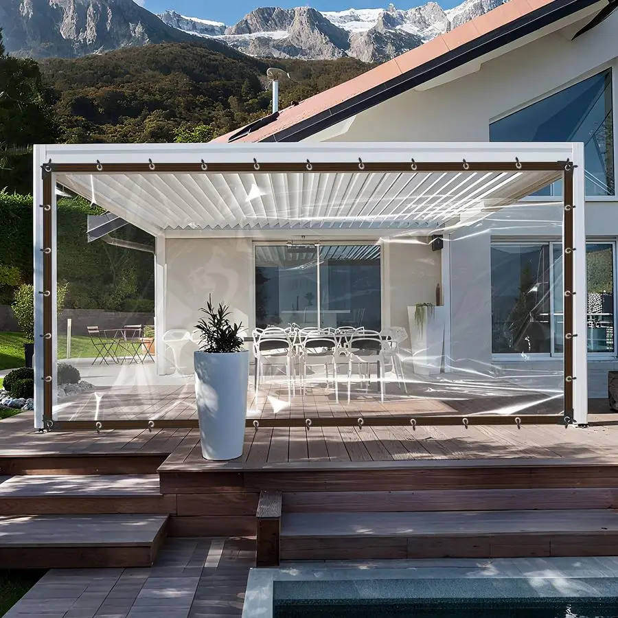 

Clear Tarp Waterproof with Increase Grommets Windproof Rope Ties, Heavy Duty PVC Vinyl Tarps Transparent Tarpaulin for Patio Enc