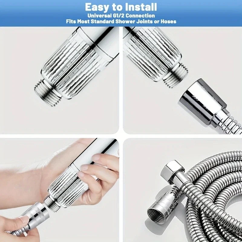 2 Mode 12cm Large Panel Shower Head Round Multi-modes Adjustable Anti-rust Electroplate High Pressure Sprayer Bathroom Accessory