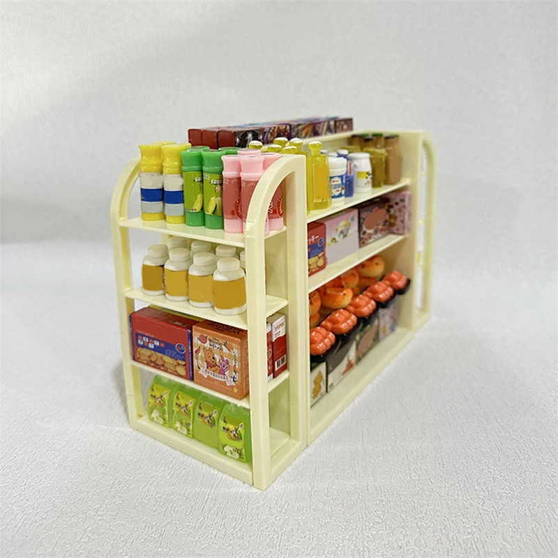 Doll House Mini Simulation Supermarket Shelves Drink Food Play Snacks Play Home Toy Model