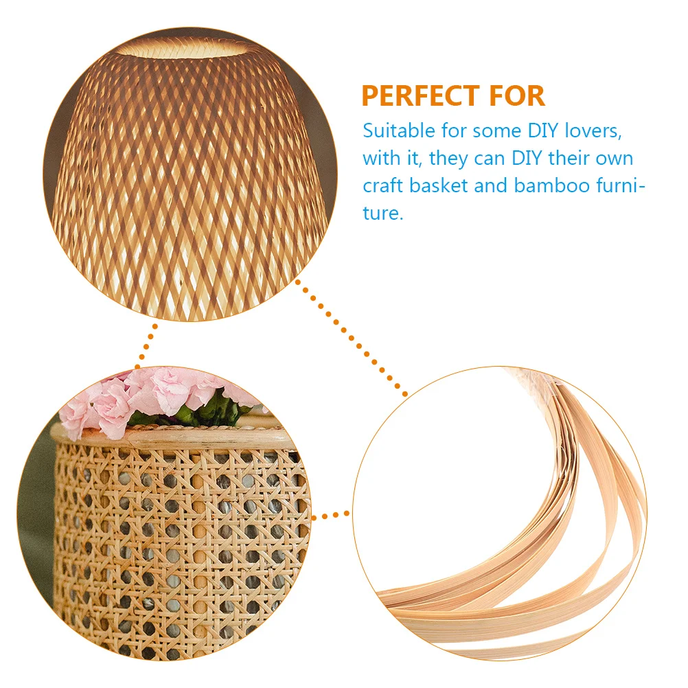 

3 Rolls Bamboo Strips Decorative Materials Cane Weaving Basket Supplies Baskets Crutch Webbing