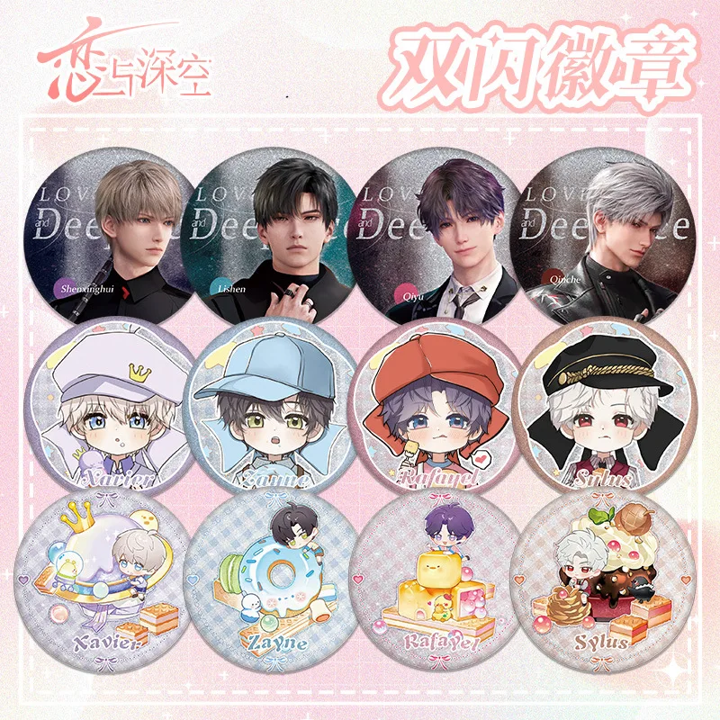 Love and Deepspace LAWSON Collabo Badge Sylus Round Brooch Xavier Zayne Rafayel Badges Ita Bag Ornament Cute Accesorios Gift