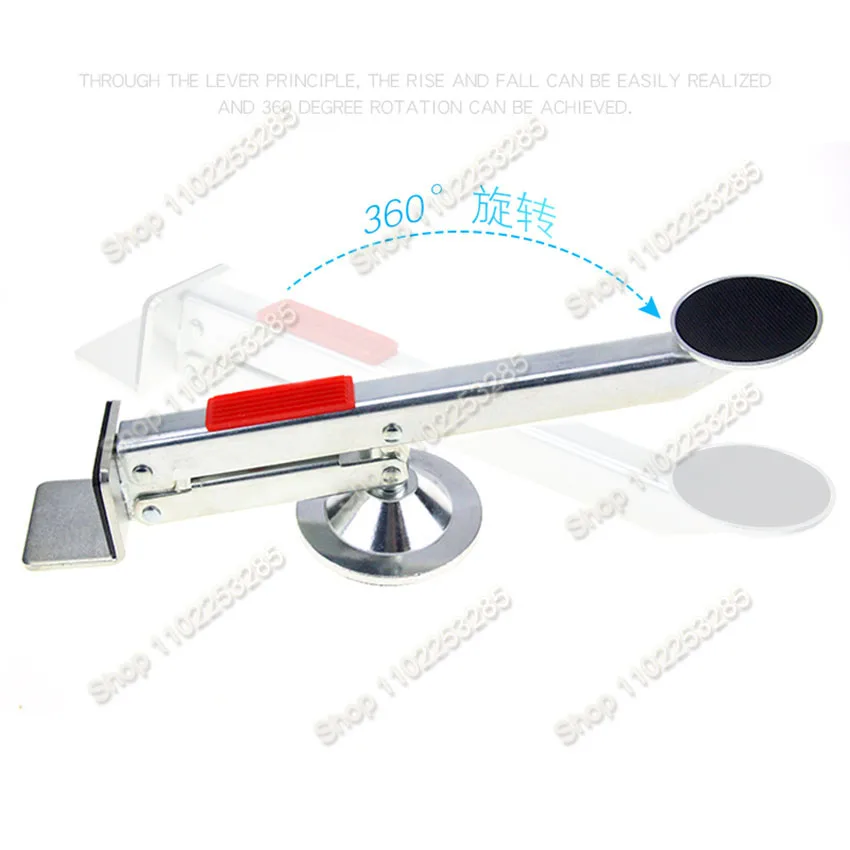 Heavy-Duty Metal Door Lifter 360° Rotation Lever-Activated Door Panel Elevator Installation Aid for Simplified Door Installation