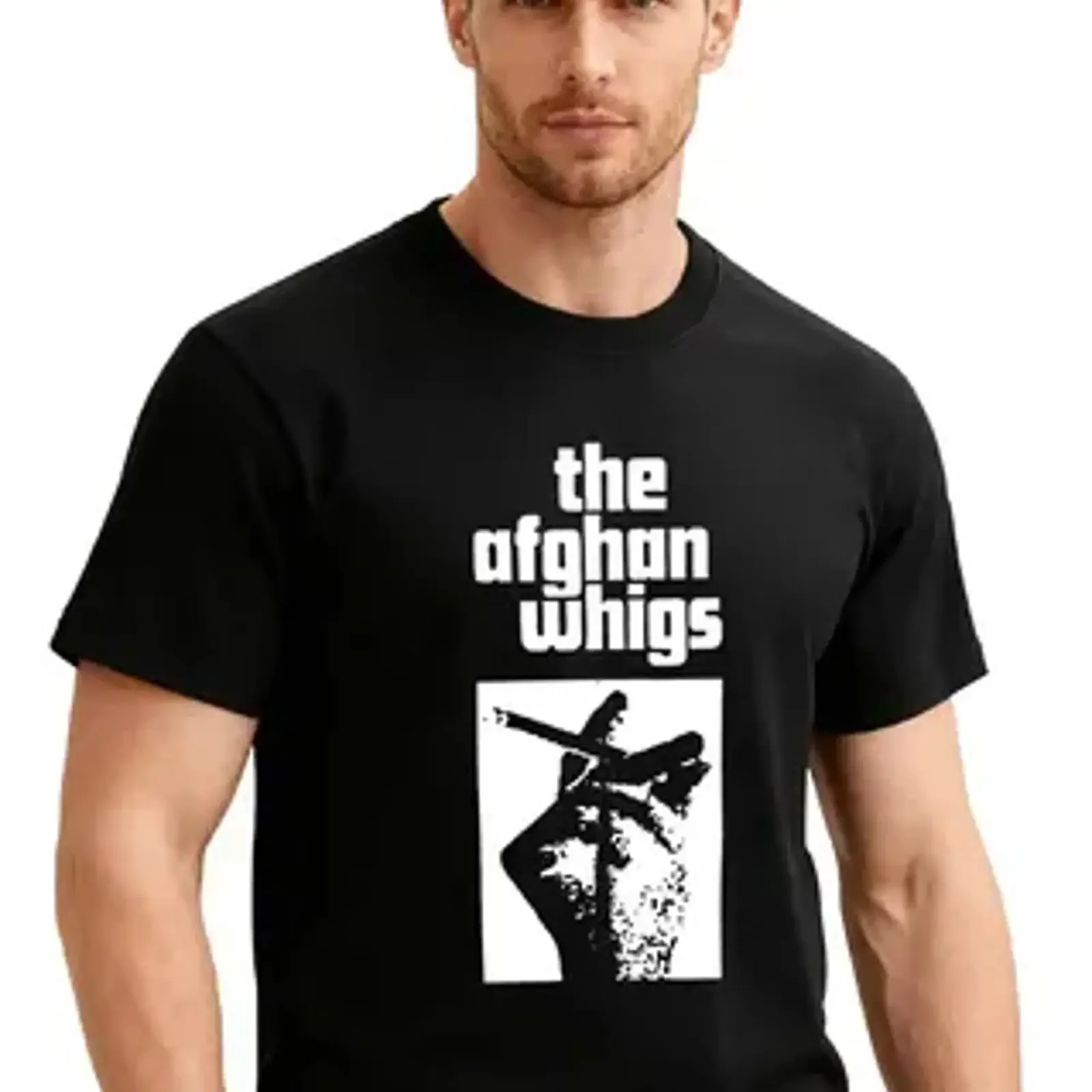 Camiseta Masculina Playera Afghan Whigs MercadoLivre vintage Lavada Elástica Respirável Unissex streetwear Confortável
