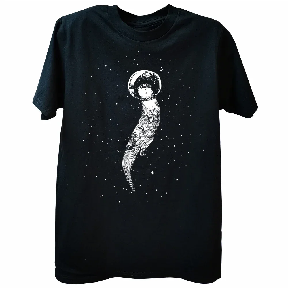 Graphic Cotton Streetwear Short Sleeve Birthday Gifts Cute Animals T-shirt Novelty Awesome Drifting In Otter Space T Shirts