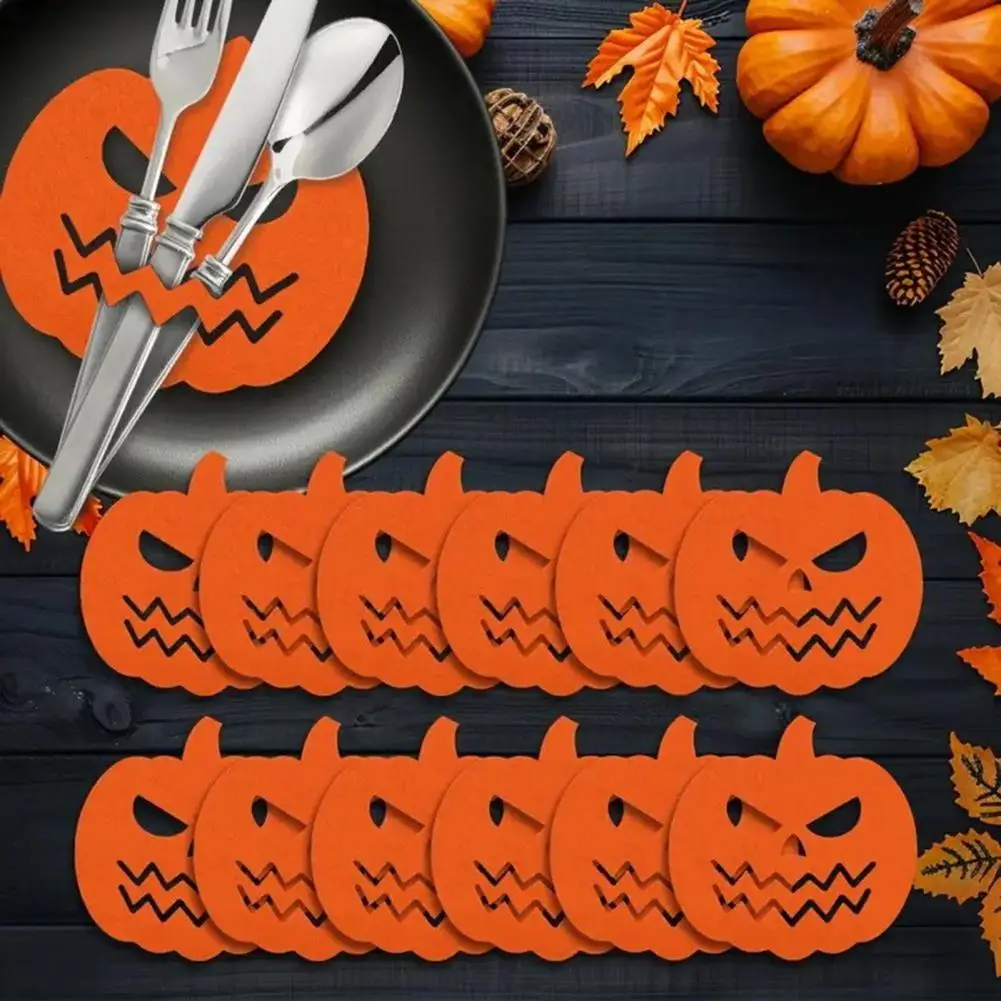Halloween Bat Fork Holder Festive Fork Holder Halloween Bat Spoon Fork Holder Set with Spooky Pumpkin Skeleton Ghost Spider
