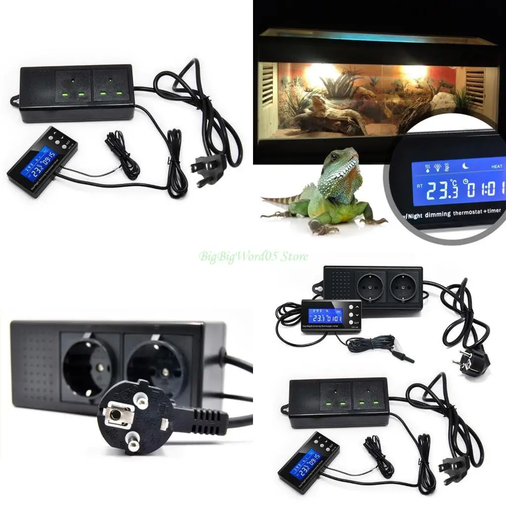 

24TE Цифровой термостат для аквариума с рыбой и датчиком таймера для ящика для разведения рептилий Aquar