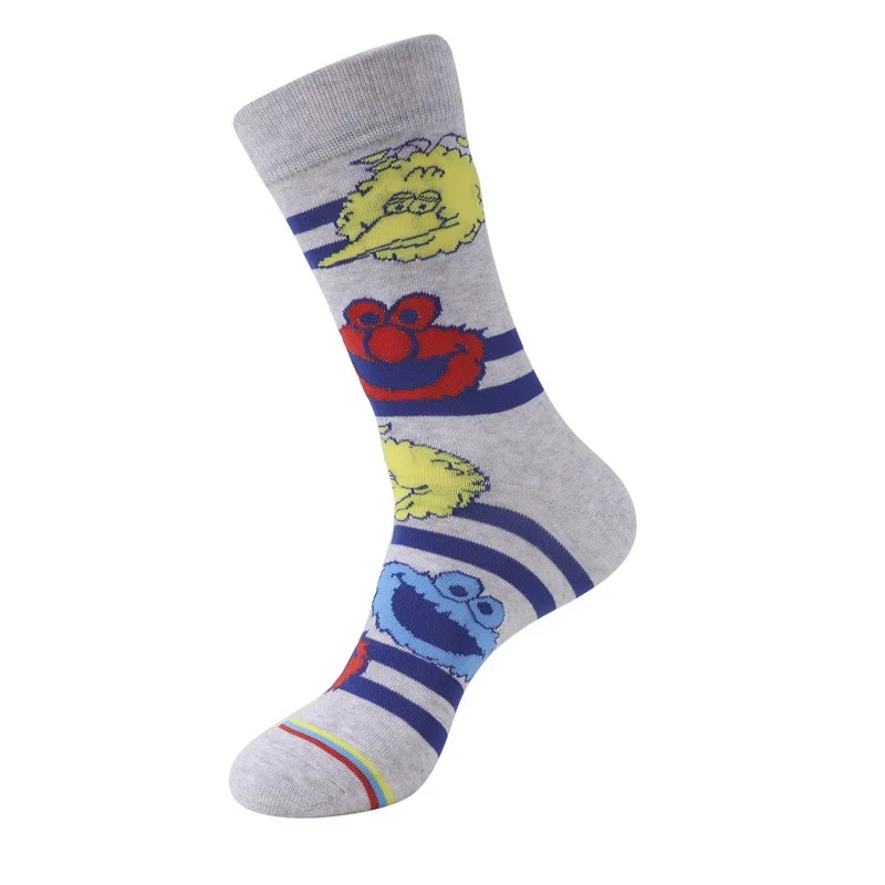 Street Socks Rote Elmo Blaue Cookie Guy Gelbe Big Bird Cosplay Baumwoll-Personalitätssocken Trendige Strümpfe Stricksocken Weihnachten – Detail 6