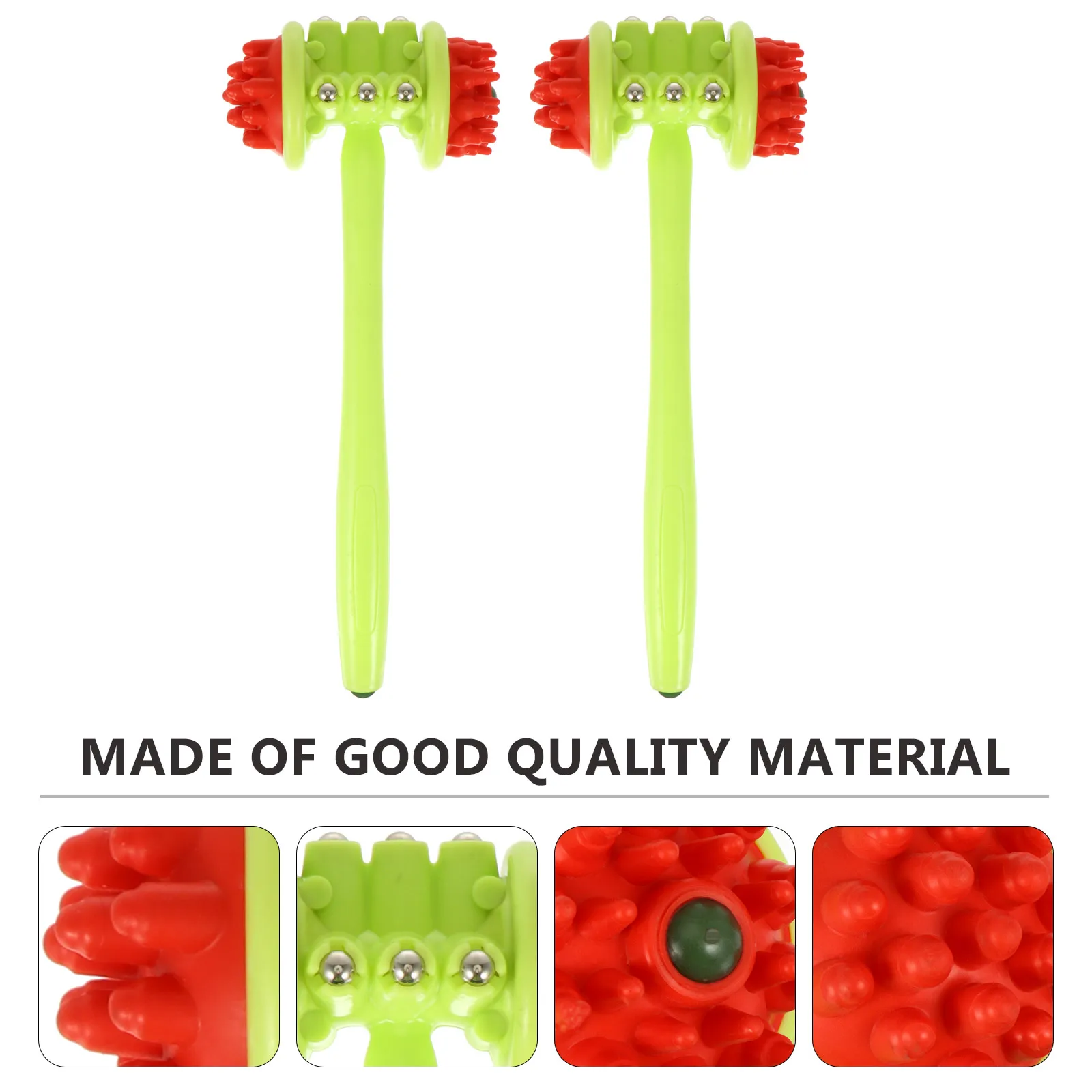 

2Pcs Durable Body Massage Knock Hammer Therapy Meridian Tools Long Handle Pain Relief Stick for Shoulders Calf Thigh