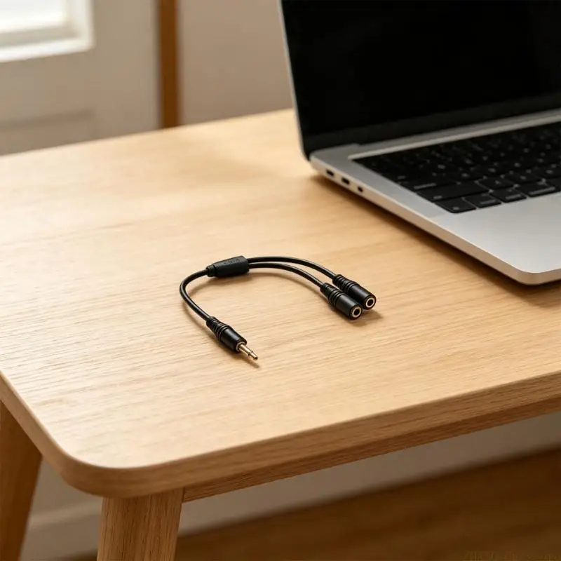 M5TD Golden Coated 3.5mm Single Sound Y Splitter Wire 1 Male To 2 Female Contacts For Home Entertainment Equipment